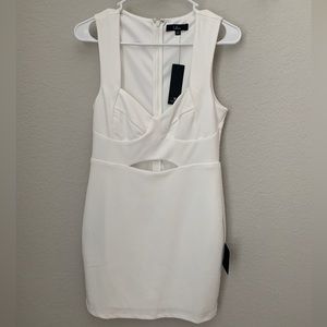 NWT Lulus White Cutout Bodycon Mini Dress Bridal Wedding Engagement Medium NEW